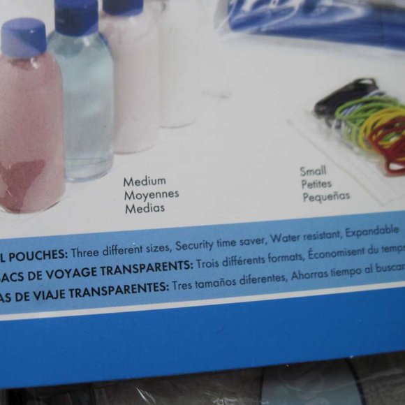 3 Pack Goody Clear Travel Pouch Set Different Sizes Carry Organize Store Protect - Picture 3 of 10